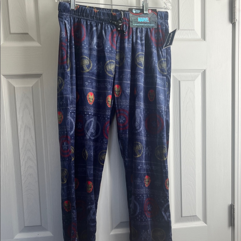Marvel Men's Blue Joggers with Heroic Emblems